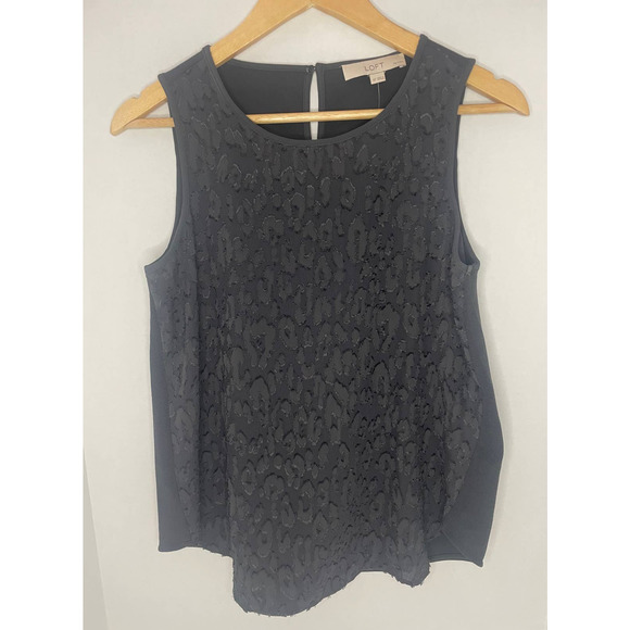 LOFT Mixed Texture Sleeveless Top Women's Small Petite NWT - Picture 1 of 9